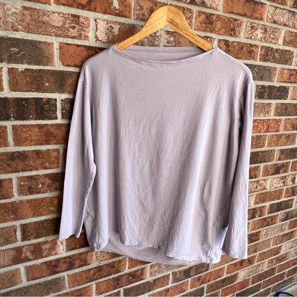 Lululemon ^* 2022 Back In Action  Cotton Long Sleeve Shirt Faint Lavender - Picture 9 of 11